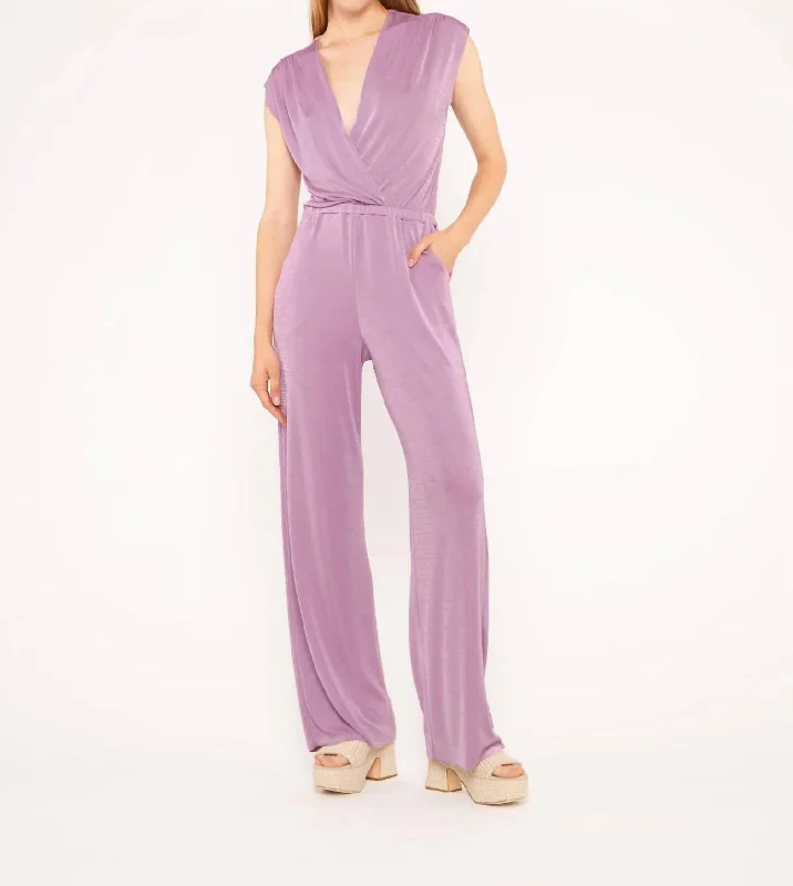 women's cropped jumpsuitsSlinky Jumpsuit In Lavender