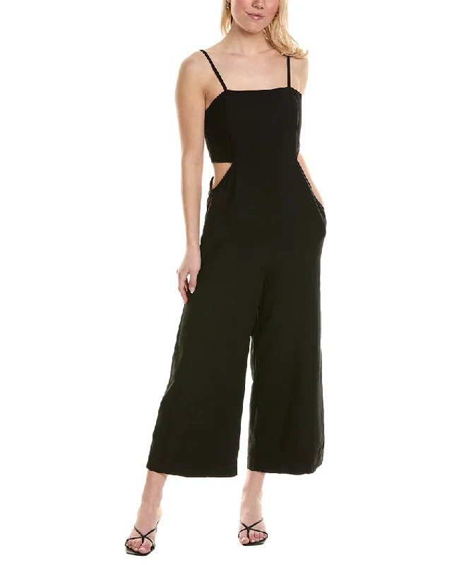 women's jumpsuits with lace detailsStateside Wide Leg Linen-Blend Jumpsuit