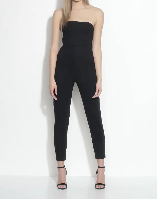 women's jumpsuits for high-performance fabricsStrap Tube Jumpsuit In Black