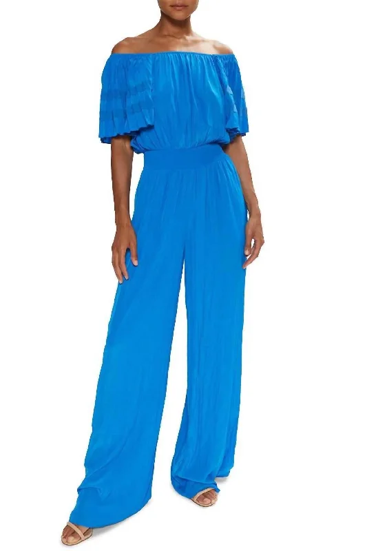 women's jumpsuits for business meetingsTinsley Jumpsuit In Marrakech Blue