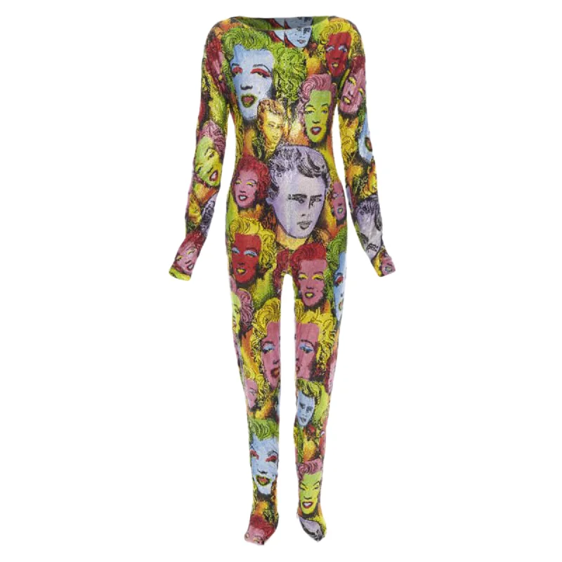 women's jumpsuits for winterVersace Tribute Pop Art Crystal Strass Encrusted Jumpsuit