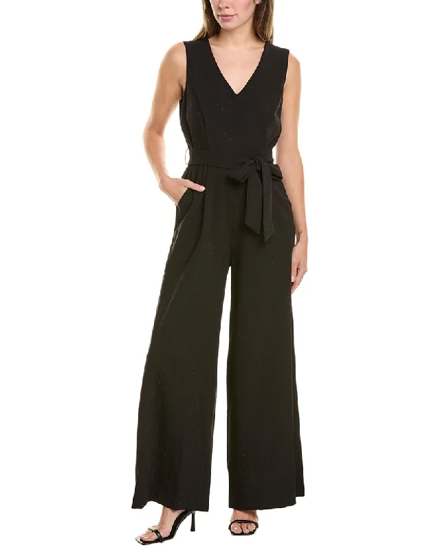 women's jumpsuits with Peter Pan collarsVince Camuto V-Neck Wide Leg Jumpsuit