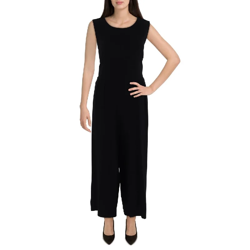 women's jumpsuits with bow tiesWomens Crewneck Wide Leg Jumpsuit