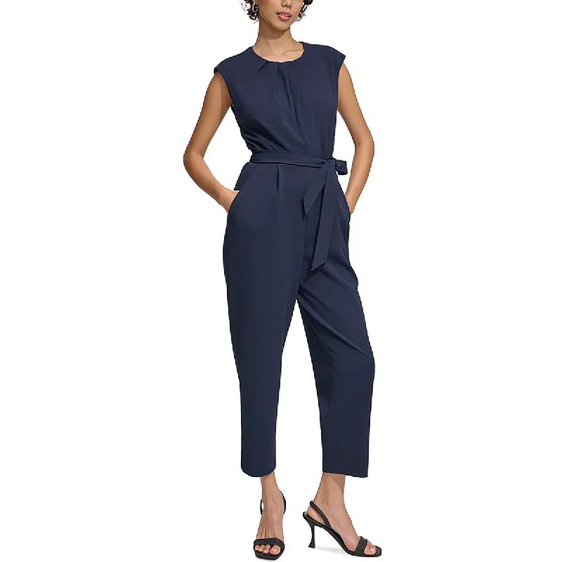 women's jumpsuits for laid-back looksWomens Pleated Sleeveless Jumpsuit