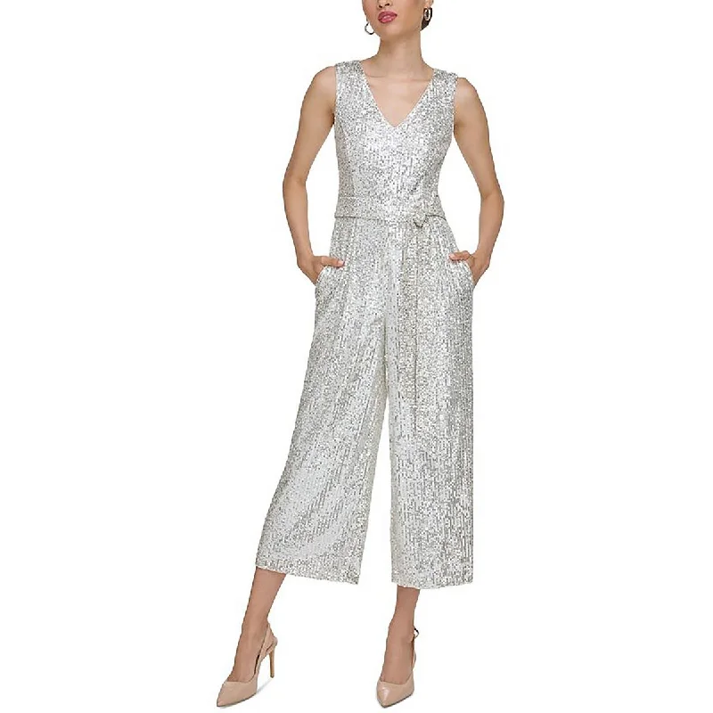 women's jumpsuits made of laceWomens Sequined Cropped Jumpsuit