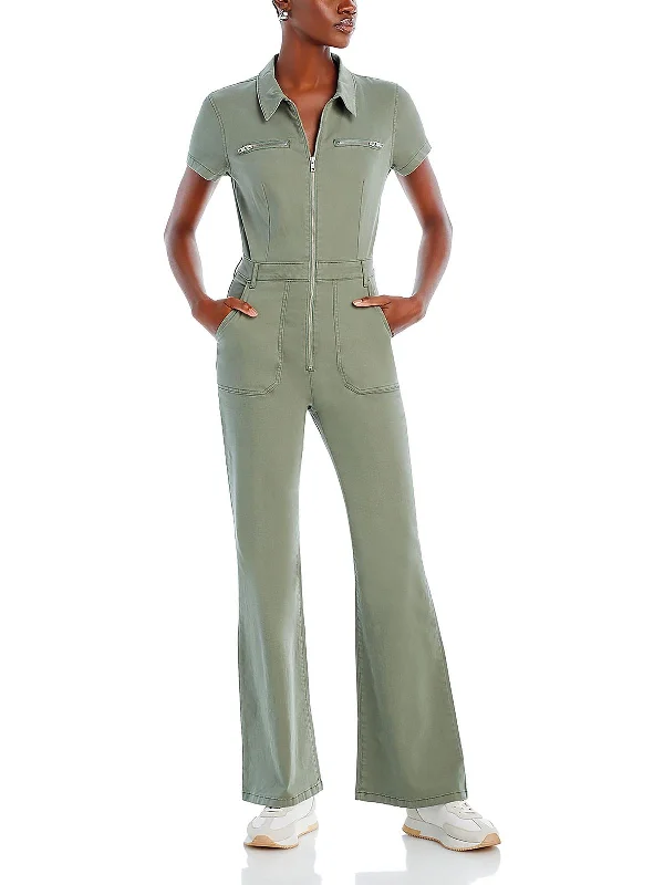 women's jumpsuits with short sleevesWomens Solid Short Sleeve Jumpsuit