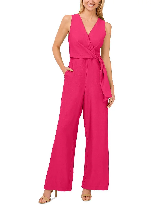 women's jumpsuits for maximalist fashionWomens Surplice V-Neck Jumpsuit