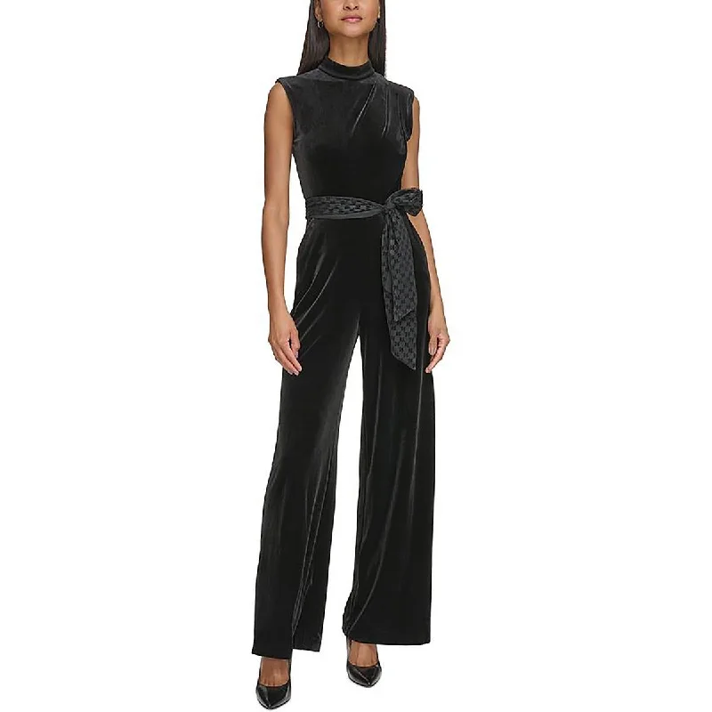 women's jumpsuits for lightweight designsWomens Velvet Sleeveless Jumpsuit