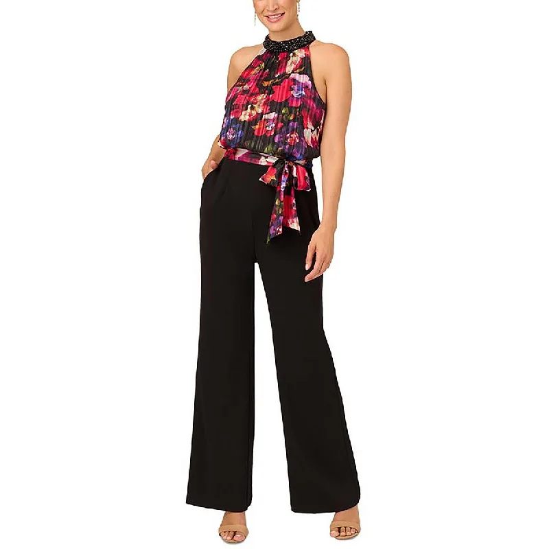 women's jumpsuits for apple-shaped bodiesWomens Wide Leg Embellished Jumpsuit