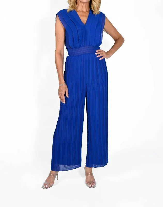 women's jumpsuits with solid colorsWoven Jumpsuit In Royal Blue