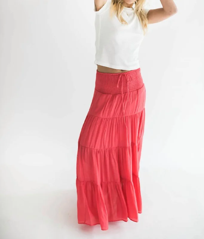 women's pajama-style formal skirtsAlara Maxi Skirt In Coral