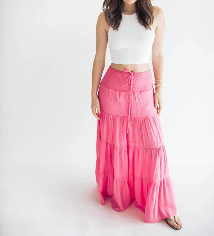 women's denim midi skirtsAlara Maxi Skirt In Pink