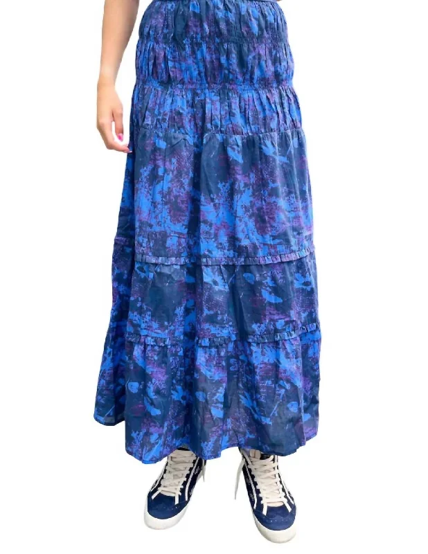 women's high-performance dressy skirtsEmily Shirred Waist Maxi Skirt In Midnight