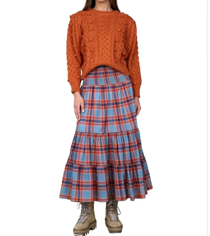 women's elastic-waisted skirts for pregnancyIzzy Skirt In Vail Tartan