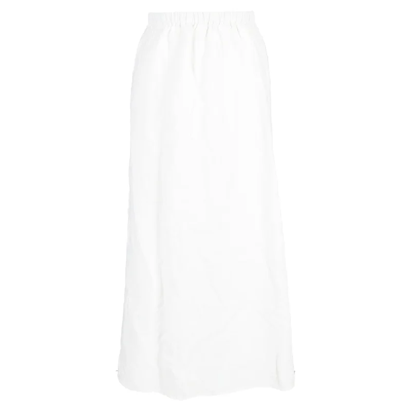 women's moisture-wicking formal skirtsReformation Gartered Waist Midi Skirt in White Cotton