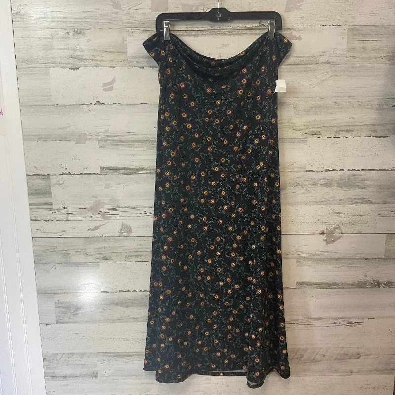 women's designer floral skirtsSkirt Maxi By Lularoe In Black, Size: 3x