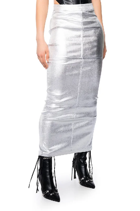 women's evening skirtsKEHLANI METALLIC MAXI SKIRT